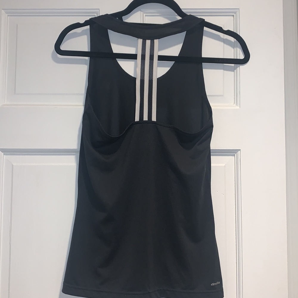 Adidas Derby Stripe T-Back Tank Charcoal Grey Size Small - Picture 3 of 9